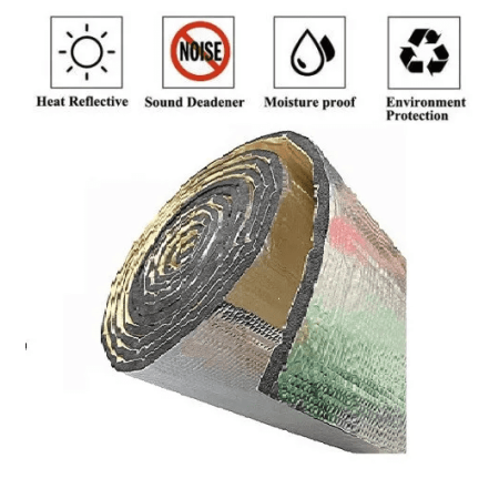 Material insonorizant aluminiu si spuma PE 10 mm / 1 metru x 1 metru - 023ALMetru